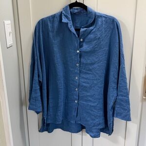 Cut Loose Relaxed Blue Button Down Shirt